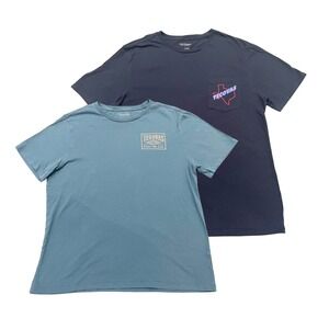 Tecovas Double Sided Graphic T Shirts (Lot of 2) Large Blue Western Texas Cowboy